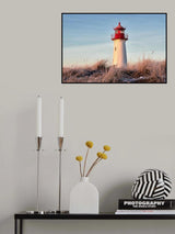 Lighthouse on winter morning Poster och Canvastavla