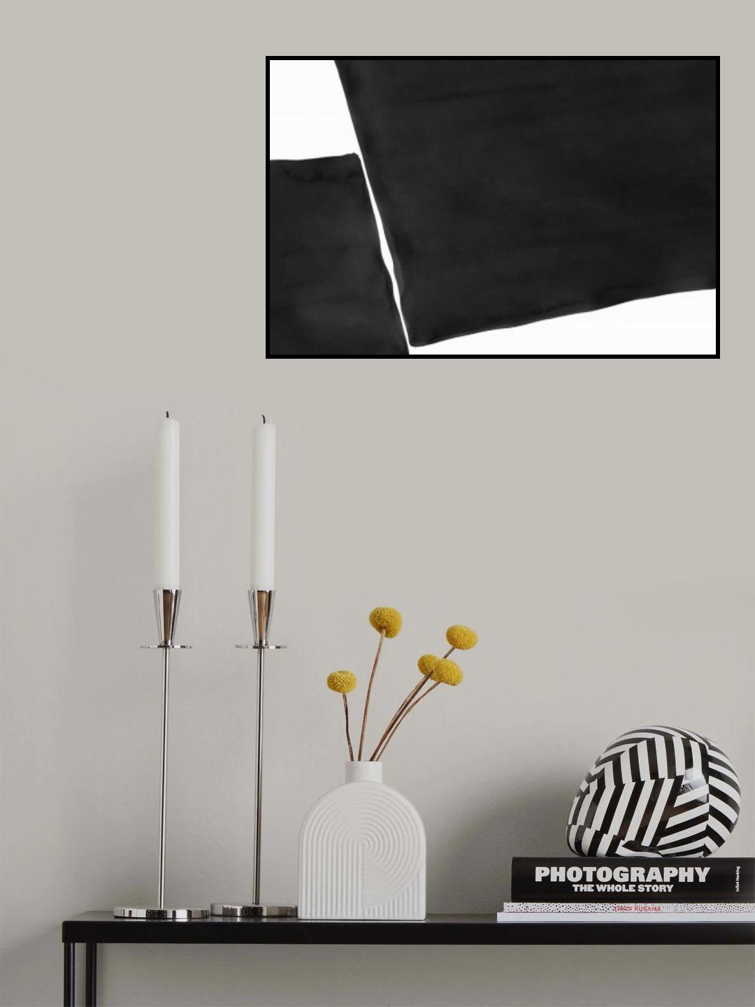 Minimal Black and White Abstract 03 Poster och Canvastavla