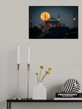 Super Moon on Hagia Sophia Poster och Canvastavla