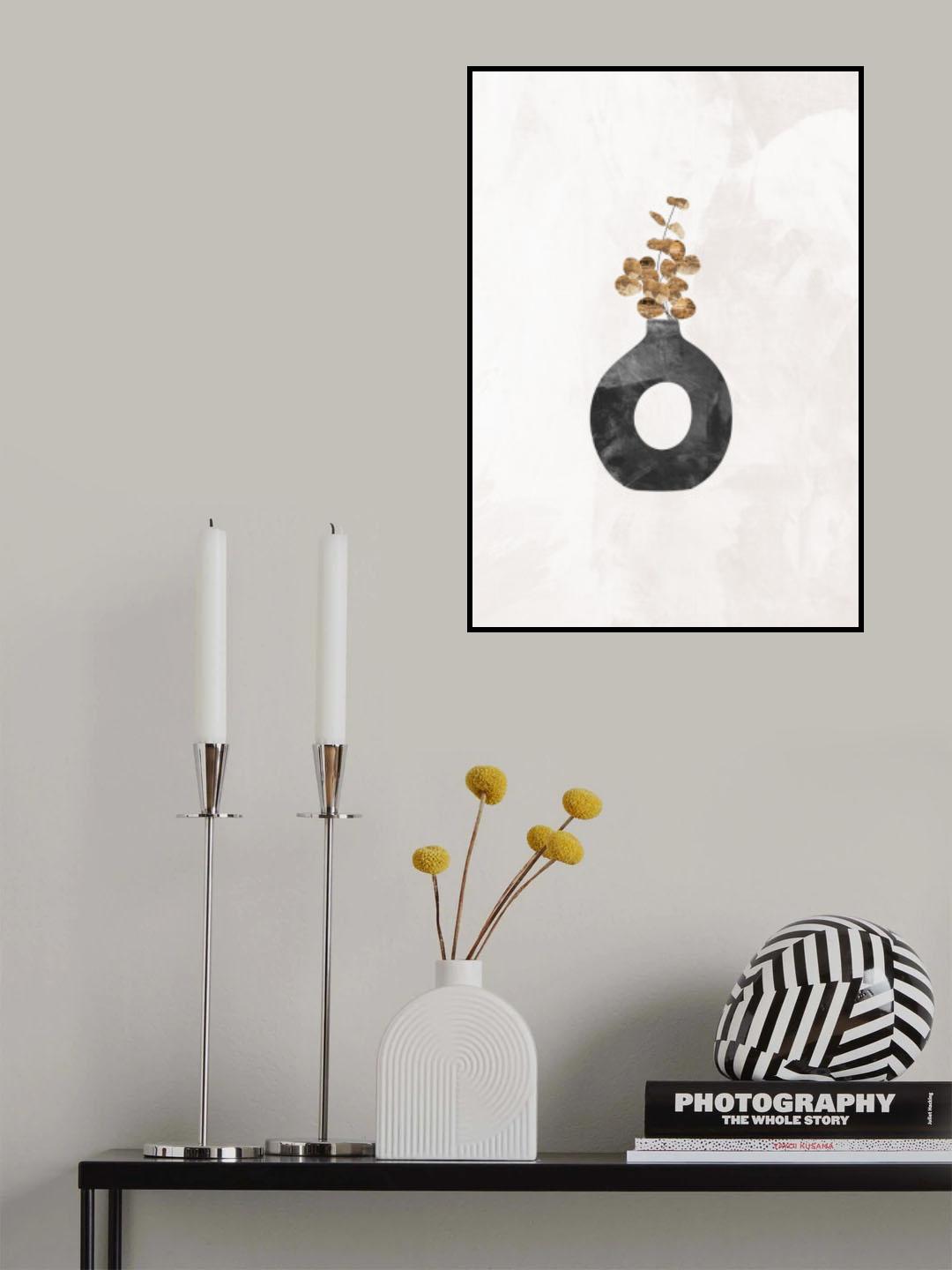 Black and gold house plant 3 Poster och Canvastavla
