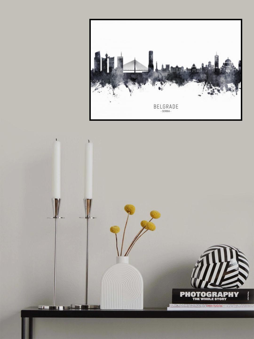 Belgrade Serbia Skyline Poster och Canvastavla