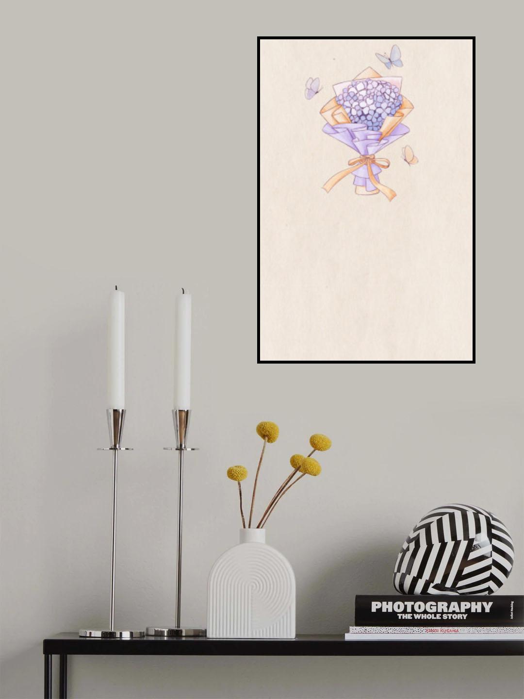 Hydrangea purple flower  home Poster och Canvastavla