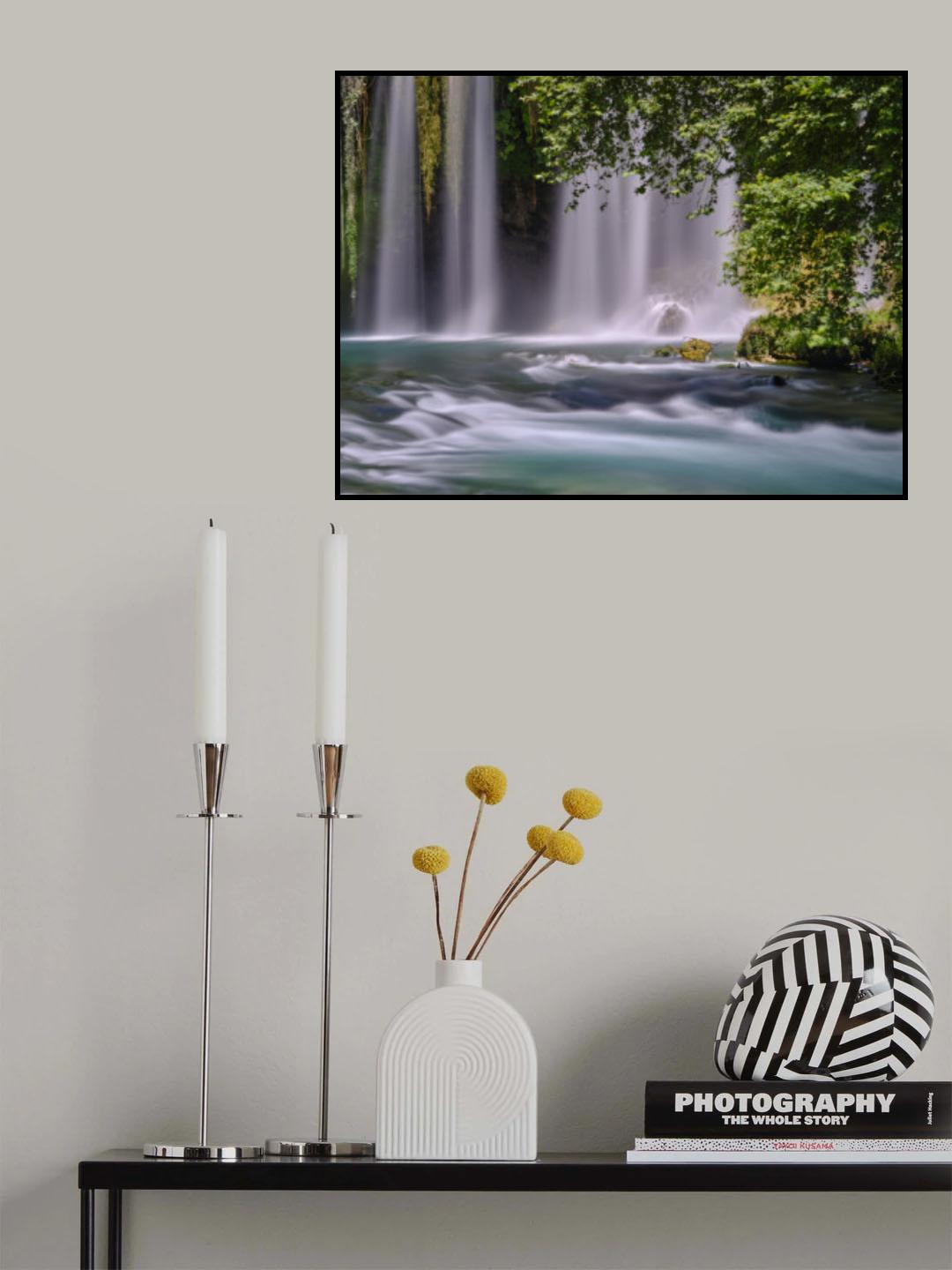 beautiful waterfall in the mountain Poster och Canvastavla