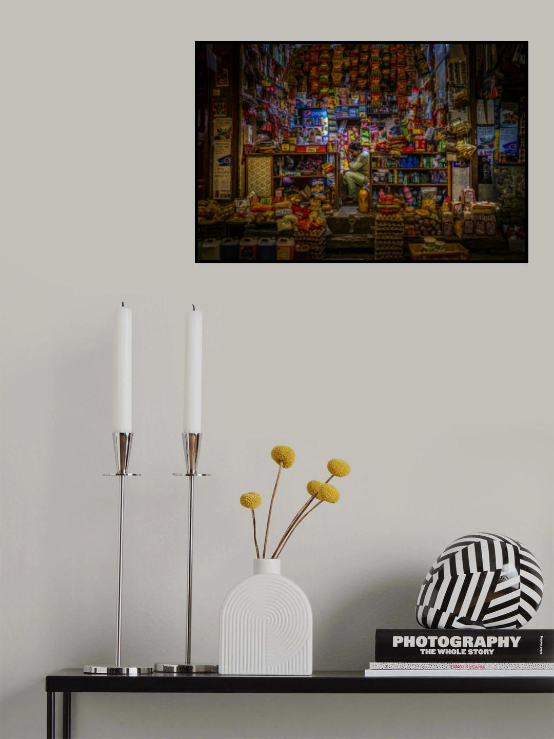 This crazy little shop (Kathmandu streets at night) Poster och Canvastavla