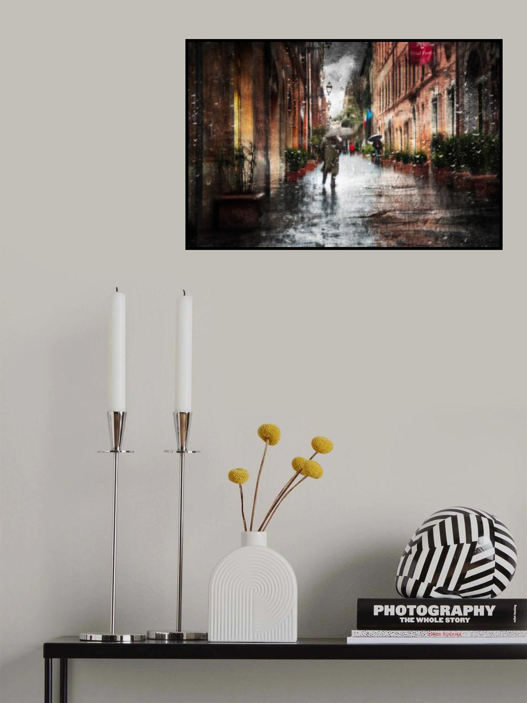 Via Margutta after the rain Poster och Canvastavla