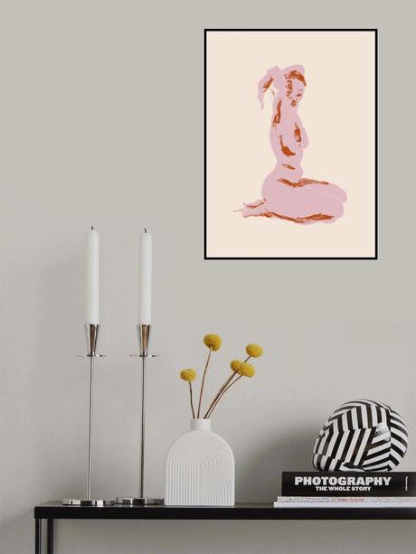 Nude, Arms Folded Over Her Head Poster och Canvastavla
