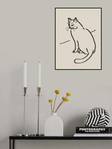 Line Art Cat Drawing 3 Poster och Canvastavla