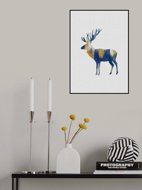 Blue & Yellow Moose Poster och Canvastavla