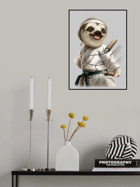 karate sloth Poster och Canvastavla