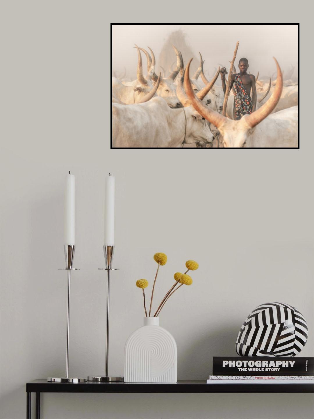 Framed Mundari herder Poster och Canvastavla
