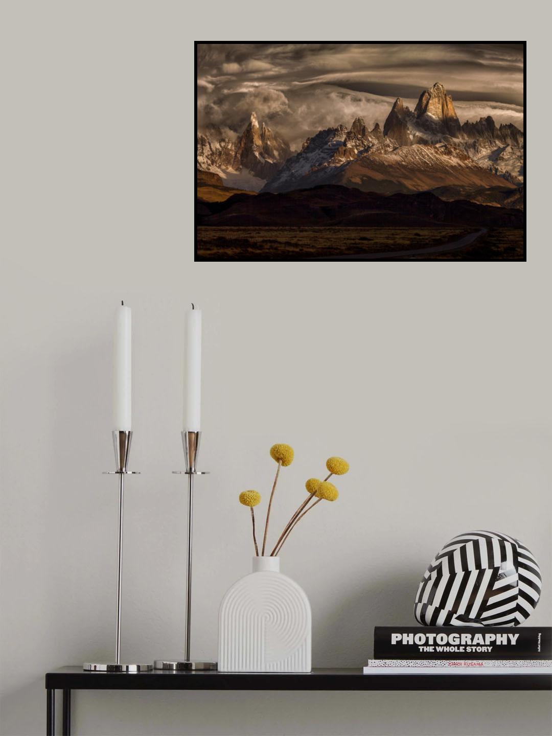 Striped sky over the Patagonia spikes Poster och Canvastavla