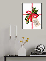 Watercolor gift with holiday wishes Poster och Canvastavla