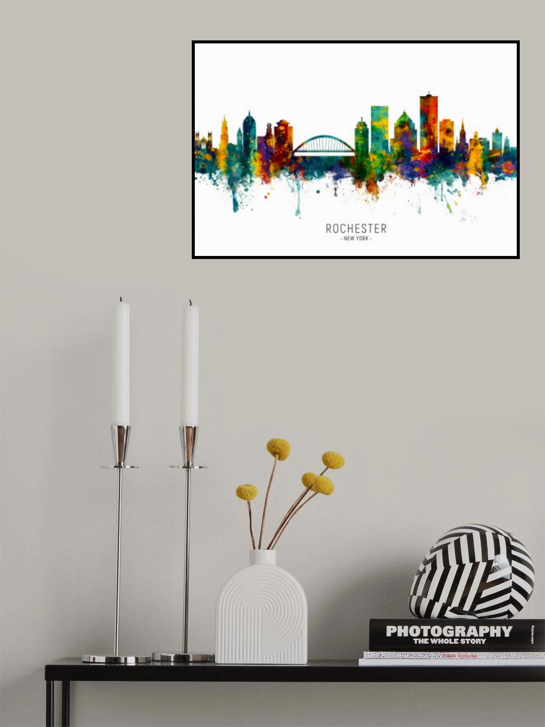 Rochester New York Skyline Poster och Canvastavla