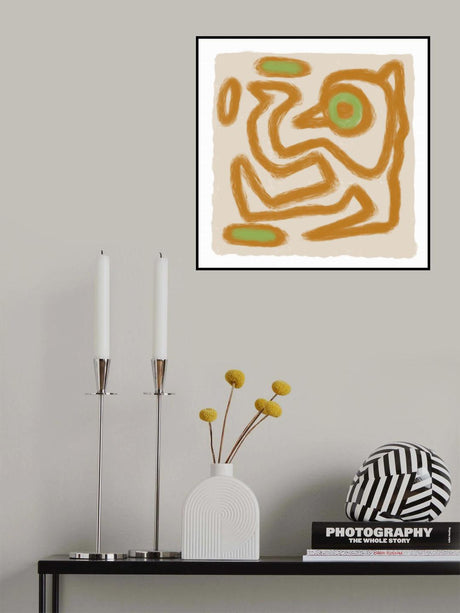 Tan Scribble 2 Poster och Canvastavla
