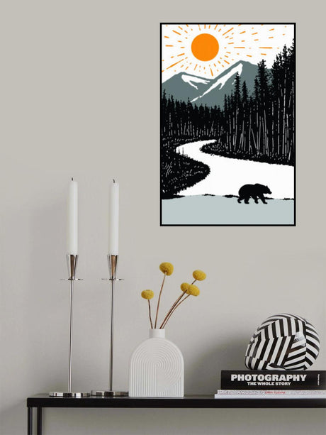 Bear By the River Poster och Canvastavla