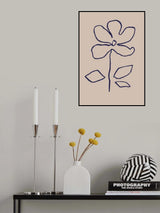 Oil Pastel Flower Blue Poster och Canvastavla