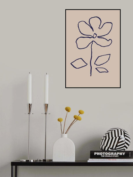 Oil Pastel Flower Blue Poster och Canvastavla