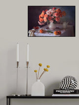 Still life with a bouquet of roses and fruits Poster och Canvastavla