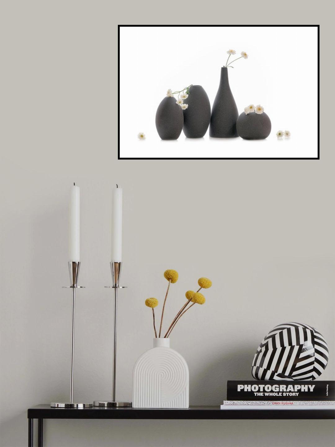 Snowy Flowers Poster och Canvastavla