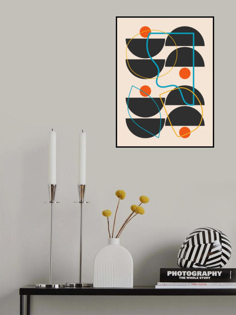 Mid Century With Abstract Lines Poster och Canvastavla