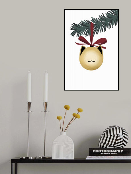 Meowrry bauble (gold white) Poster och Canvastavla