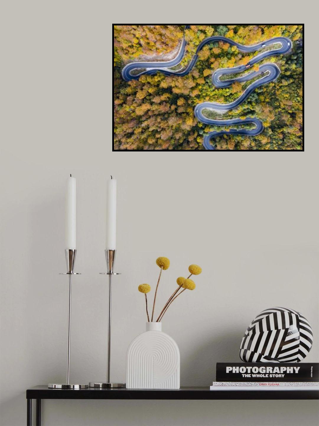 Autumn road Poster och Canvastavla