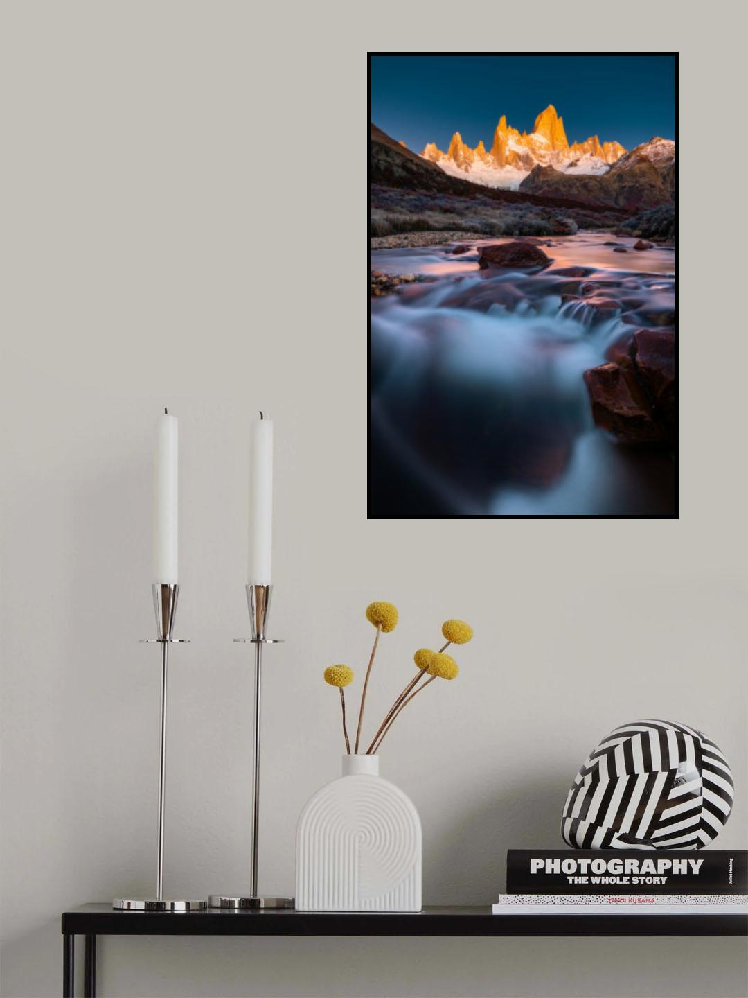 High Mountain and Running Water Poster och Canvastavla