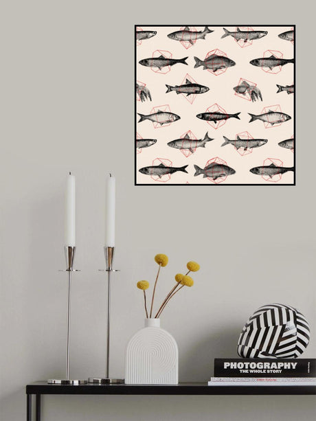 Fish In Geometrics Nº1 Poster och Canvastavla