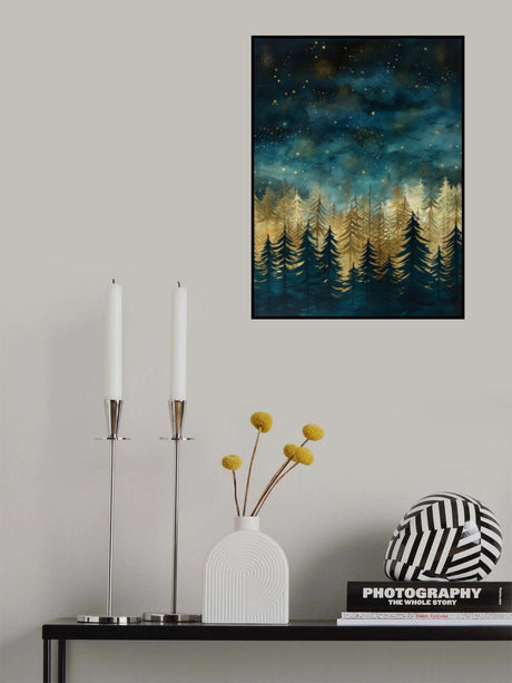 Teal and Gold 2 Poster och Canvastavla