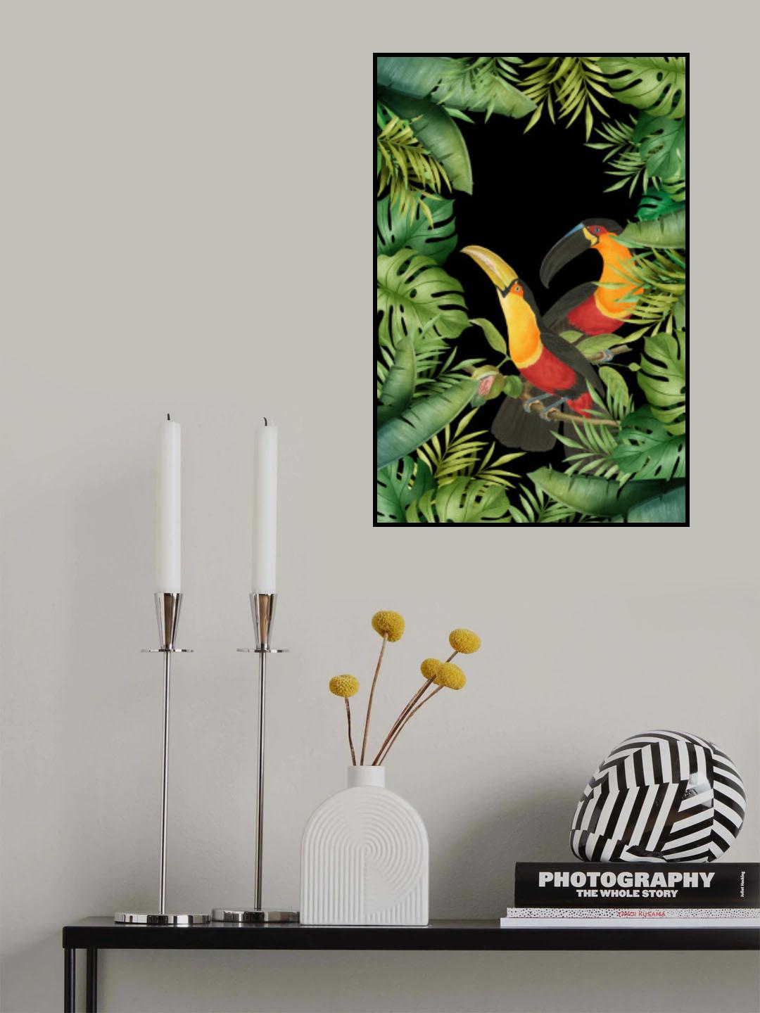 Jungle With Toucans Poster och Canvastavla