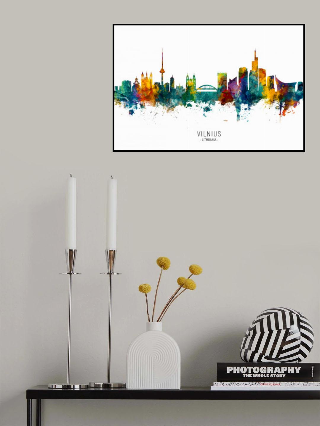 Vilnius Lithuania Skyline Poster och Canvastavla