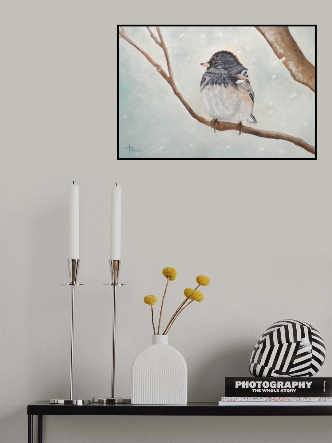 Snowbird In the Blizzard Poster och Canvastavla