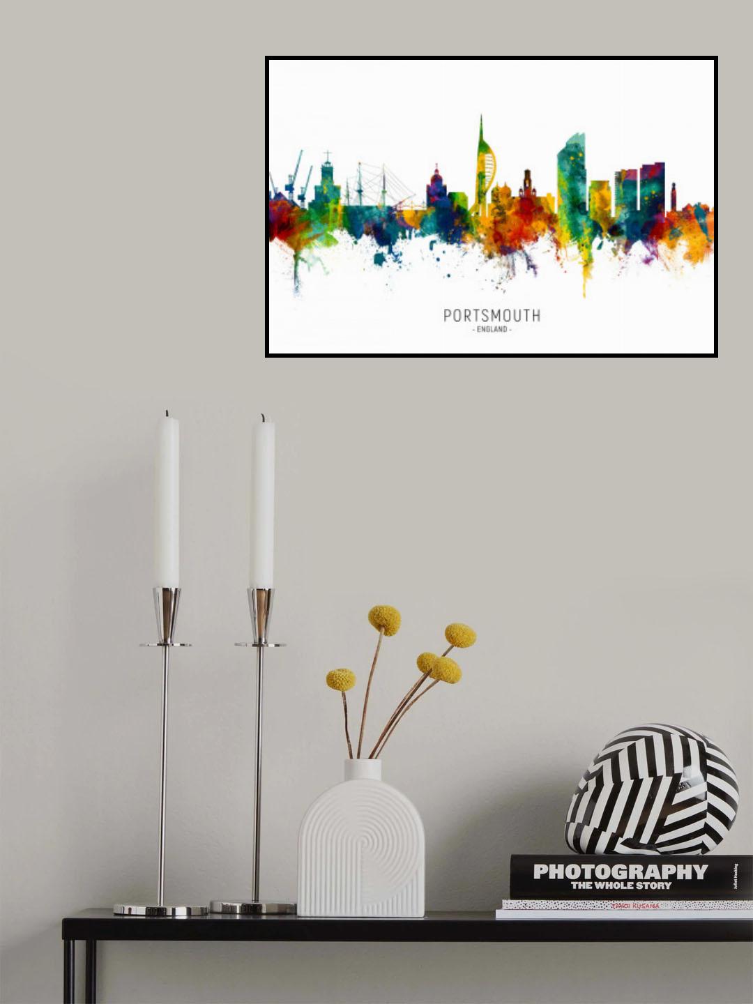 Portsmouth England Skyline Poster och Canvastavla
