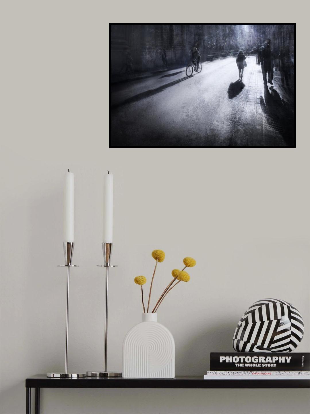 Cycling in the alley Poster och Canvastavla