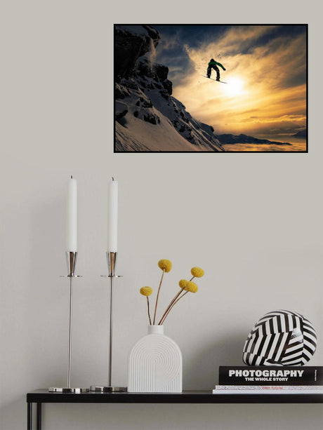 Sunset Snowboarding Poster och Canvastavla