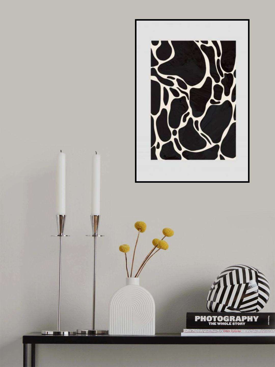 Giraffe Grey Poster och Canvastavla