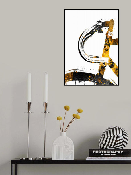 Cycling 1 gold and black Poster och Canvastavla