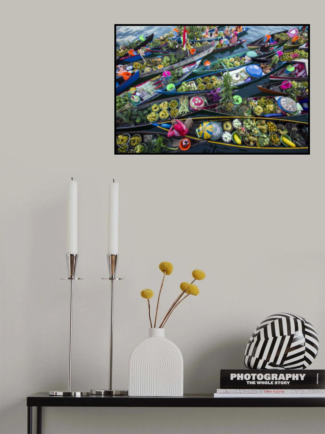 Banjarmasin Floating Market Poster och Canvastavla