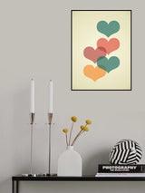 Mid century hearts I Poster och Canvastavla