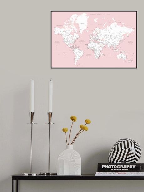 Leire world map in Spanish Poster och Canvastavla