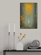 Misty Autumn Path Poster och Canvastavla