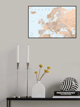 Neutral detailed map of Europe Poster och Canvastavla