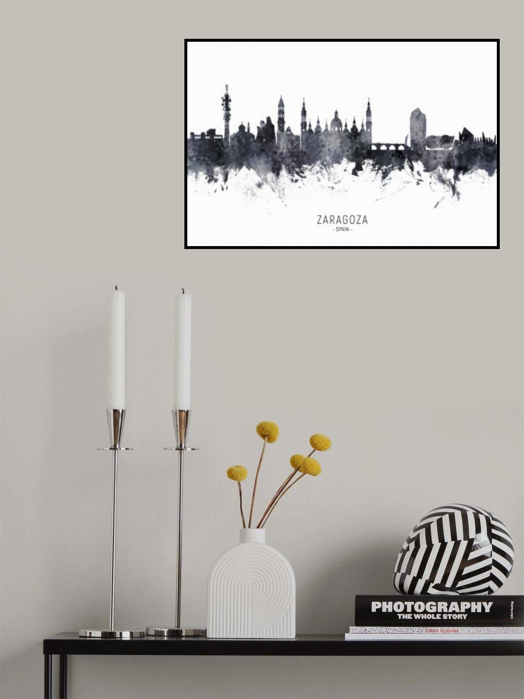 Zaragoza Spain Skyline Poster och Canvastavla