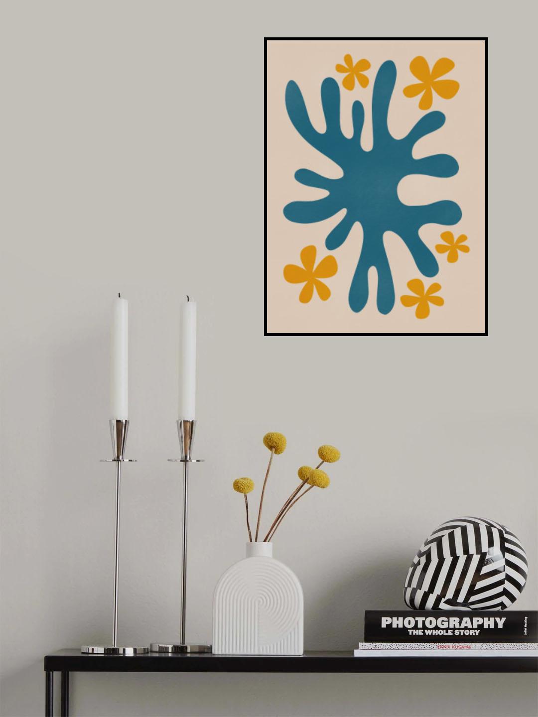 Coral With Flowers Poster och Canvastavla