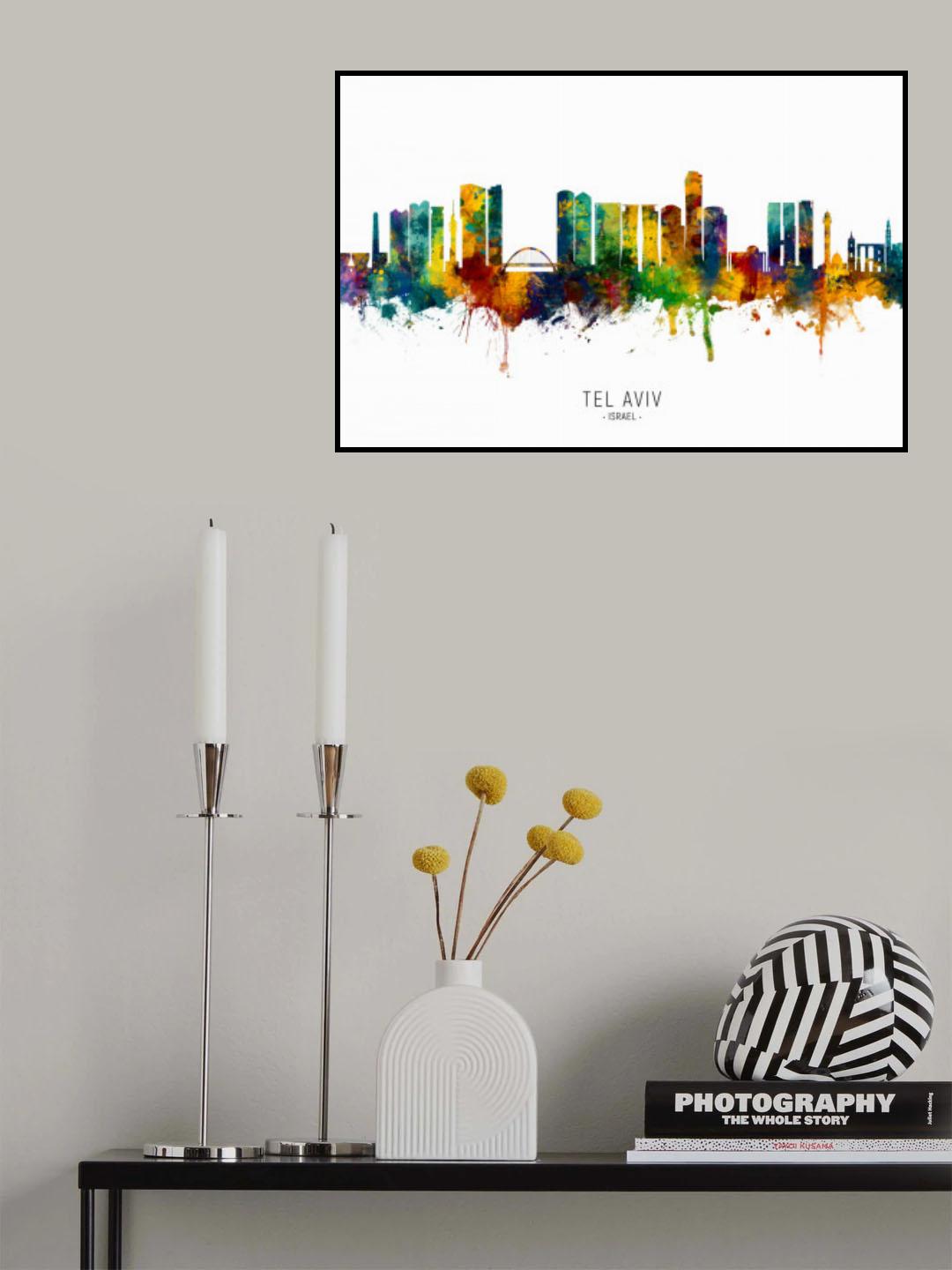Tel Aviv Israel Skyline Poster och Canvastavla