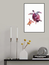 Abstract pink turtles Poster och Canvastavla