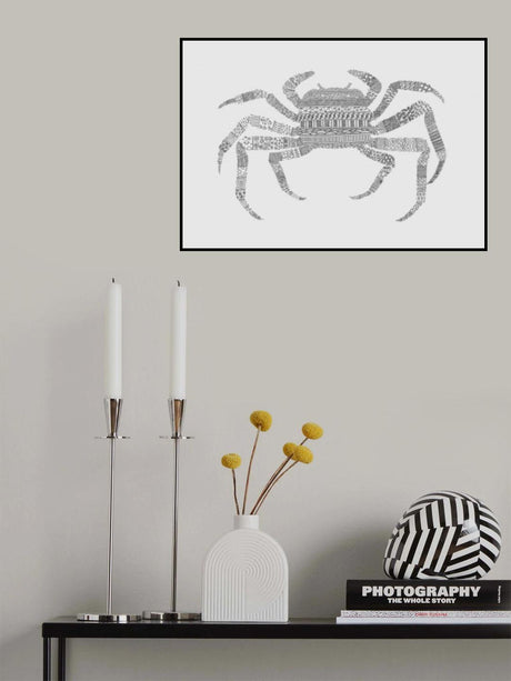 Crab Grey Poster Grey Poster och Canvastavla