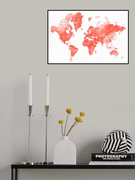 World map with outlined countries, Coralinah Poster och Canvastavla