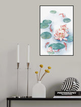 Lotus Pond Watercolor Lock Poster och Canvastavla