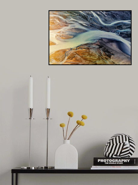 Nature's Artistry: Glacier Rivers at Dusk Poster och Canvastavla